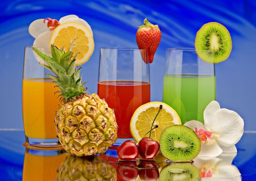 ovocné šťavy na pitnú diétu